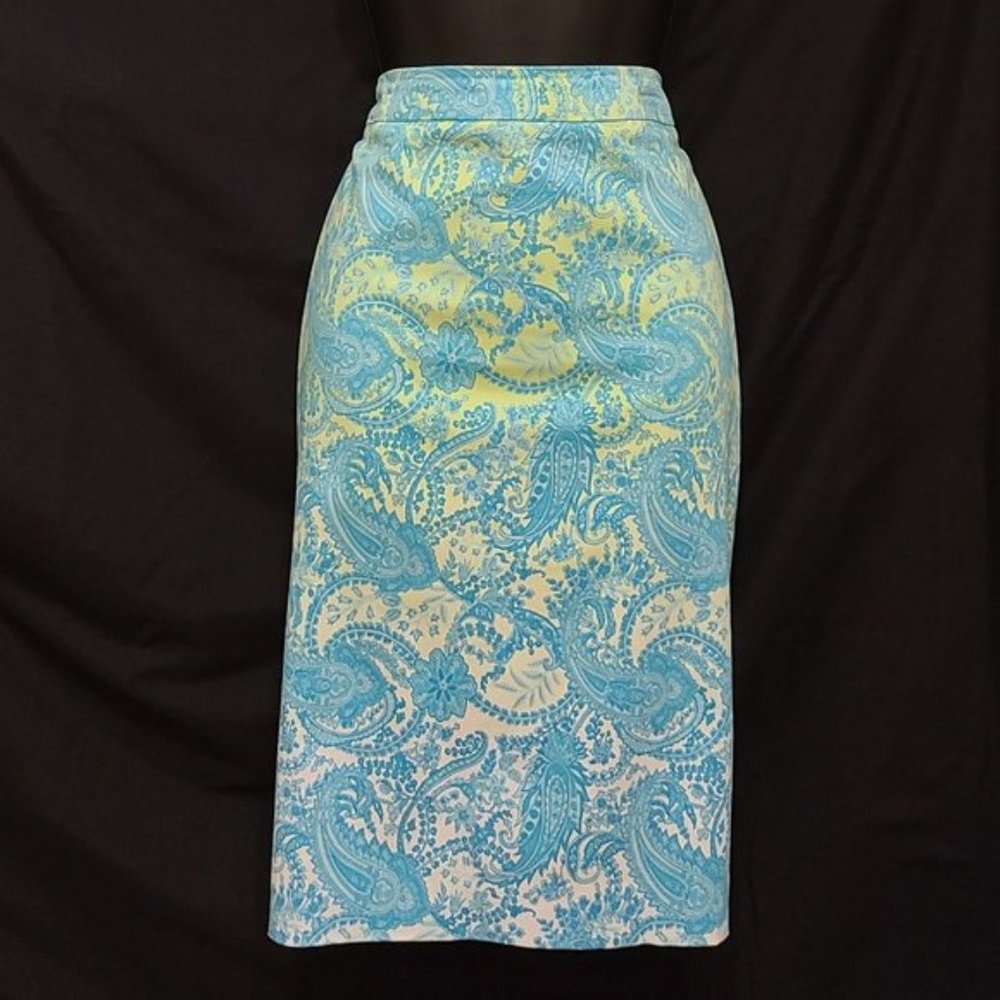Ombre Paisley Pencil Skirt